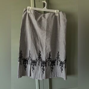 Karen Kane Gingham Skirt with Embroidered  Accents